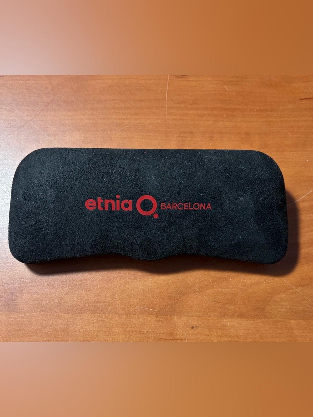 Etnia Barcelona hard-shell, clamshell eye glass case.